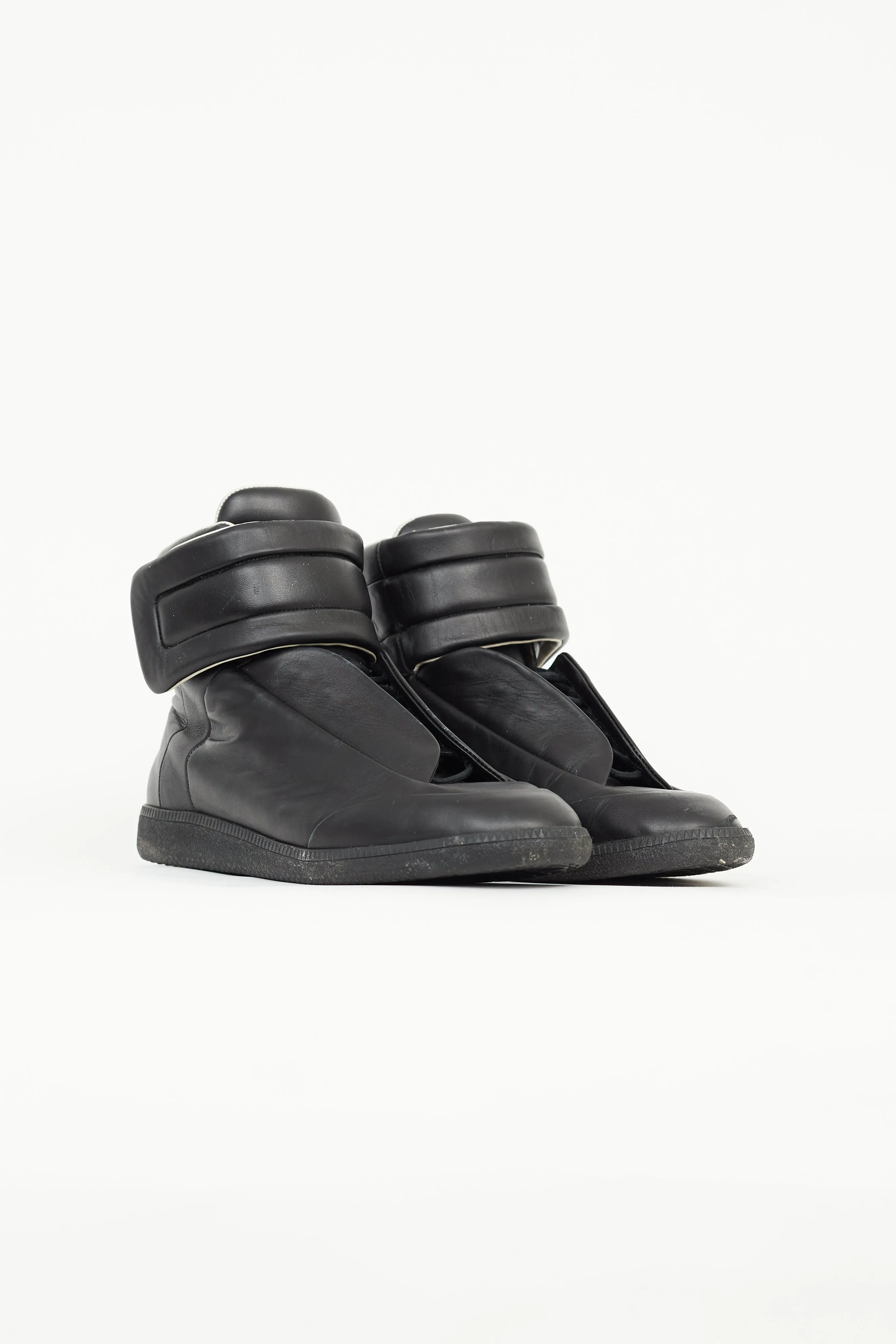 Black Leather Future High Top Sneaker