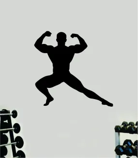 Bodybuilder Silhouette V2 Wall Decal Sticker Vinyl Art Wall Bedroom Room Home Decor Inspirational Motivational Teen Sports Gym Fitness Beast Lift Health Exercise