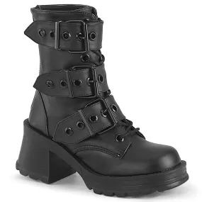 BRATTY-118 DemoniaCult Black Vegan Leather Sexy Women's Ankle Boots (Alternative Footwear)