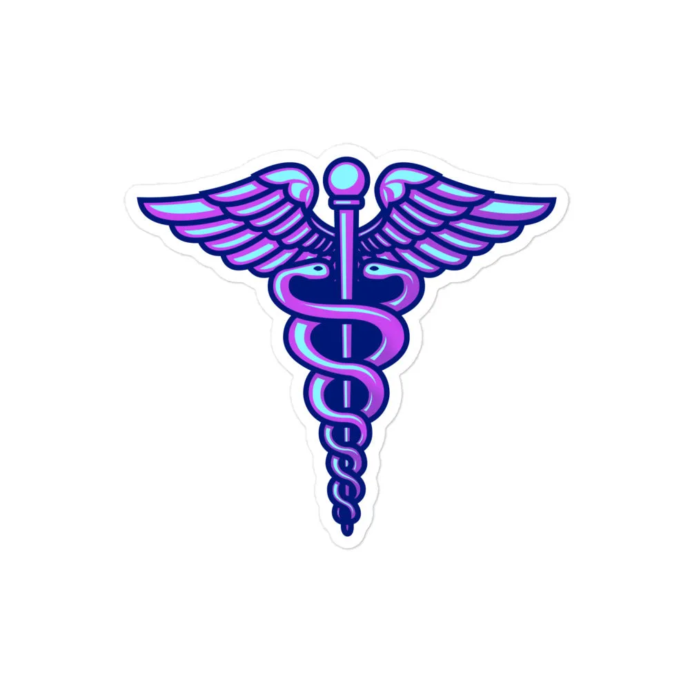 Caduceus Retro Sticker