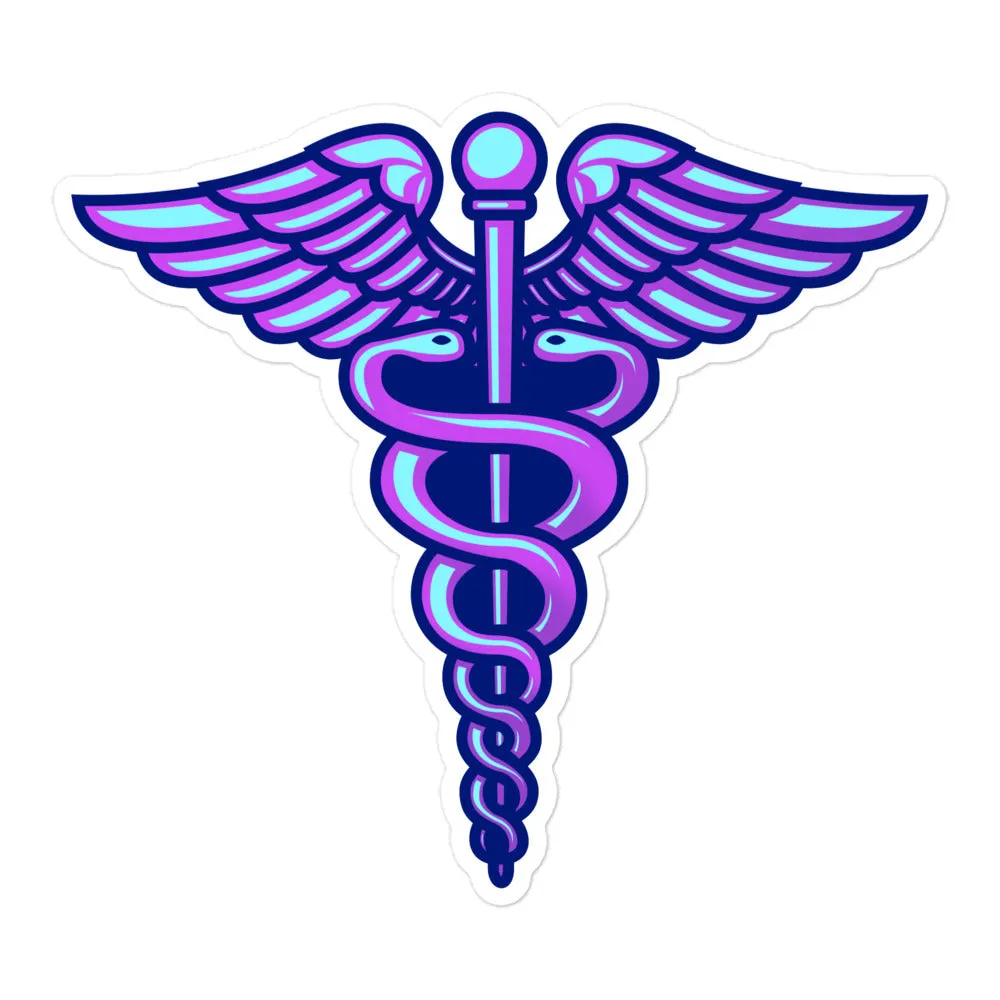 Caduceus Retro Sticker