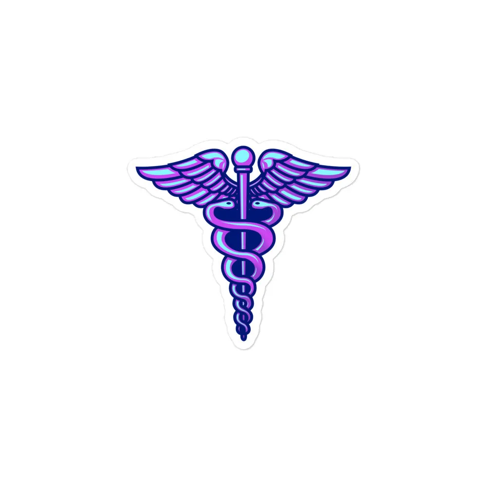 Caduceus Retro Sticker