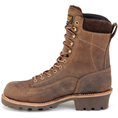Carolina Birch Logger Boots CA7521 - Men's 8" Comp Toe Waterproof Work Boot
