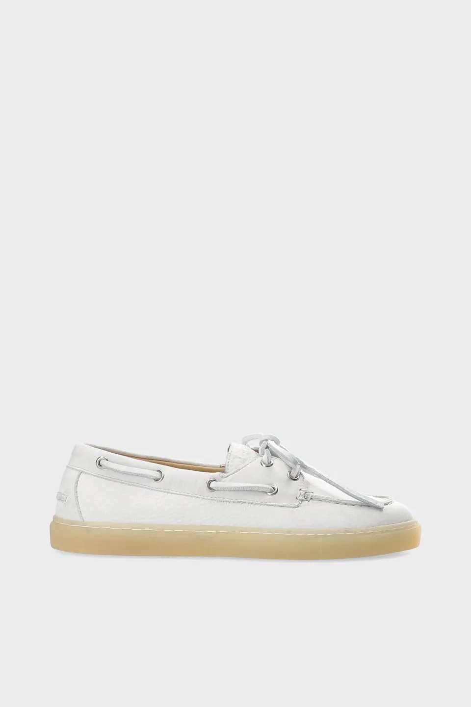 COPENHAGEN STUDIO Loafer i hvit skinn med snring