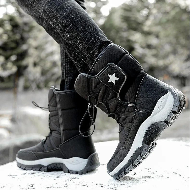Cuzcare Men Waterproof Orthopedic Winter Shoes Fur Snow Boots