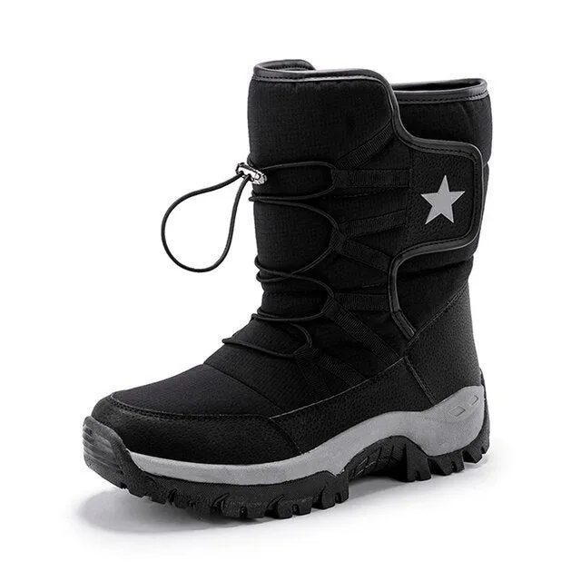 Cuzcare Men Waterproof Orthopedic Winter Shoes Fur Snow Boots