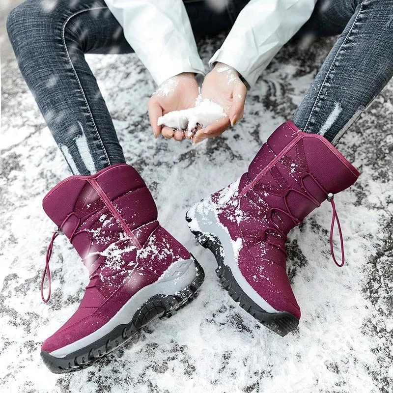 Cuzcare Men Waterproof Orthopedic Winter Shoes Fur Snow Boots
