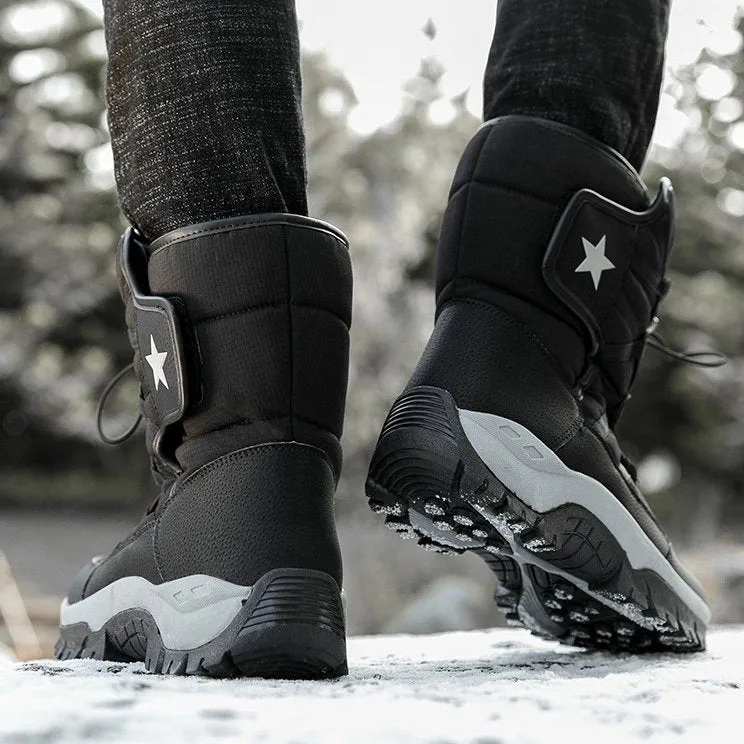 Cuzcare Men Waterproof Orthopedic Winter Shoes Fur Snow Boots