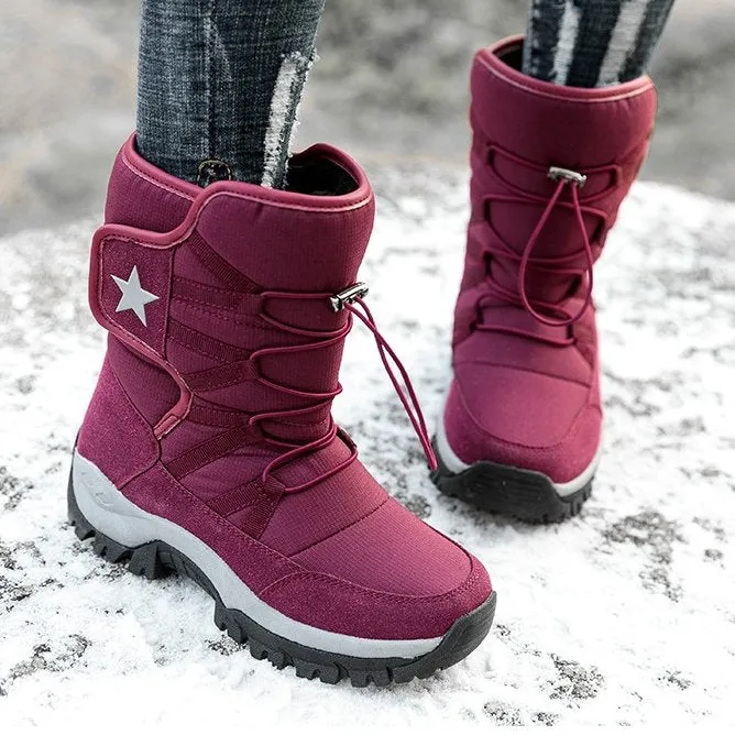 Cuzcare Men Waterproof Orthopedic Winter Shoes Fur Snow Boots