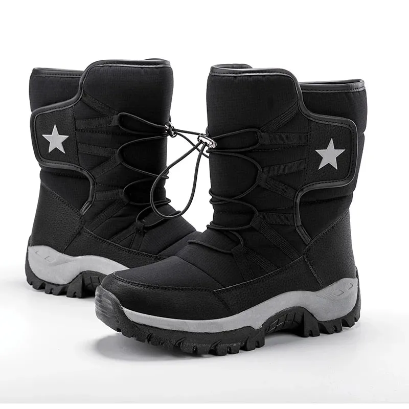 Cuzcare Men Waterproof Orthopedic Winter Shoes Fur Snow Boots