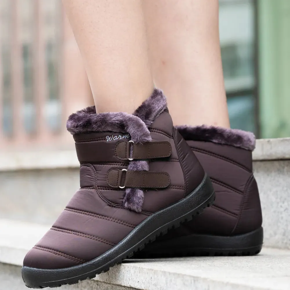 Cuzcare Orthopedic Boots For Women Waterproof Non-Slip Soles Warm Fur Plush Winter Boots