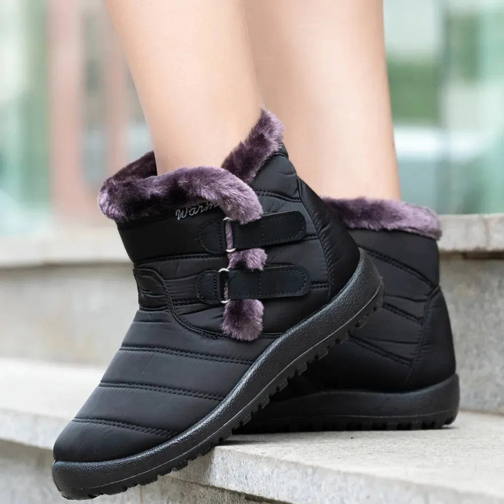 Cuzcare Orthopedic Boots For Women Waterproof Non-Slip Soles Warm Fur Plush Winter Boots