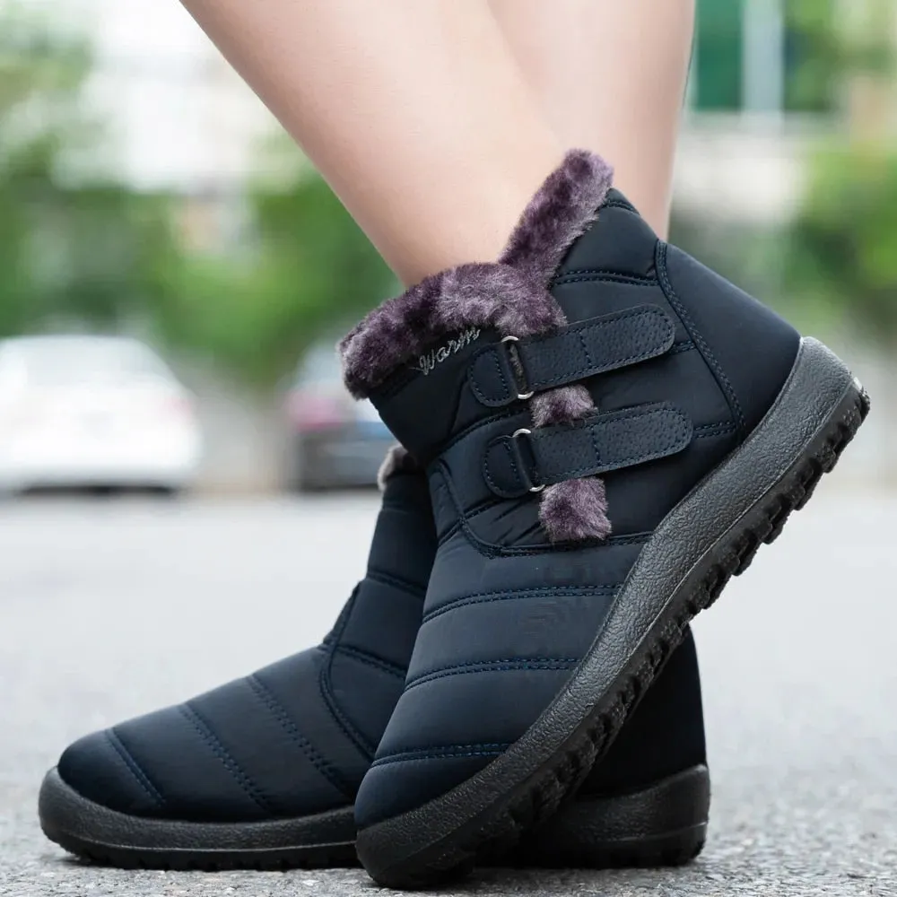 Cuzcare Orthopedic Boots For Women Waterproof Non-Slip Soles Warm Fur Plush Winter Boots