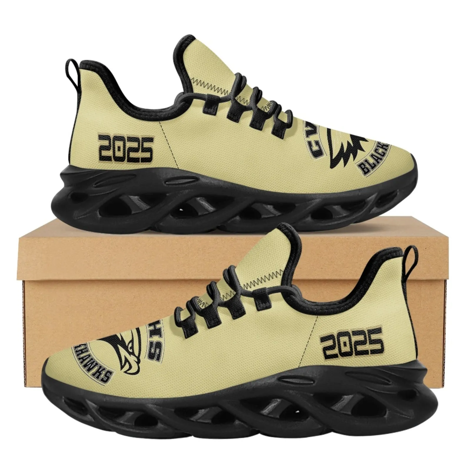 CVHS Seniors 2025 Rocker Logo Max Sole Woven Mesh Running Shoes