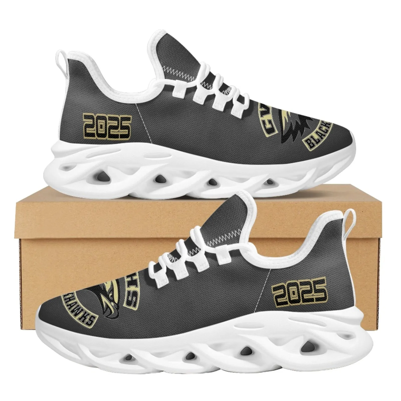 CVHS Seniors 2025 Rocker Logo Max Sole Woven Mesh Running Shoes