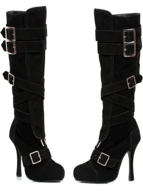 Ellie Shoes E-420-Vixen 4" Microfiber Knee High Women's Boot with Buckles.
