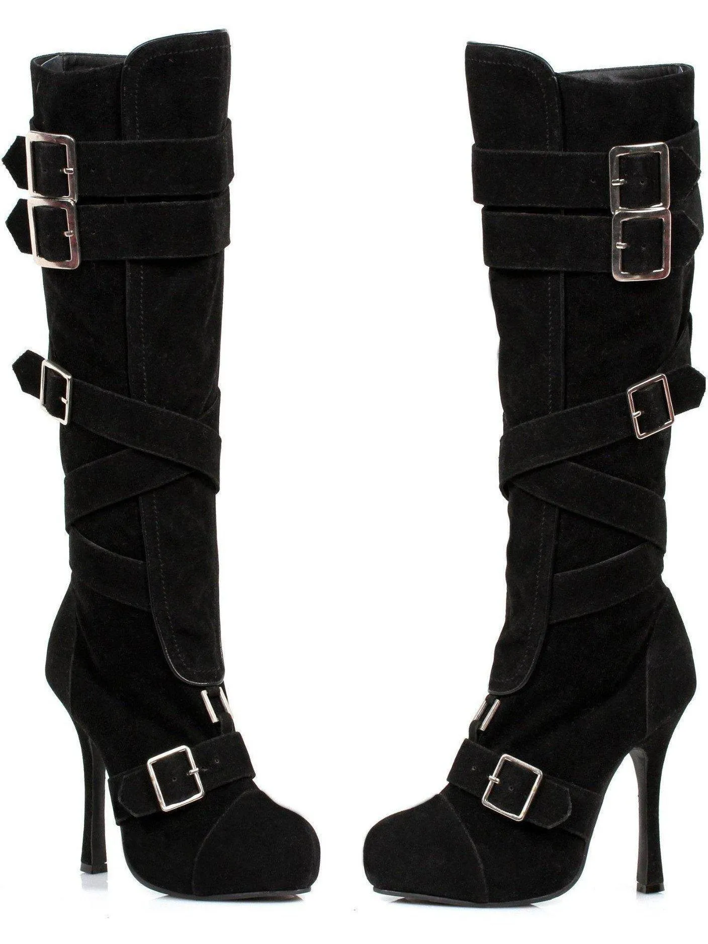 Ellie Shoes E-420-Vixen 4" Microfiber Knee High Women's Boot with Buckles.