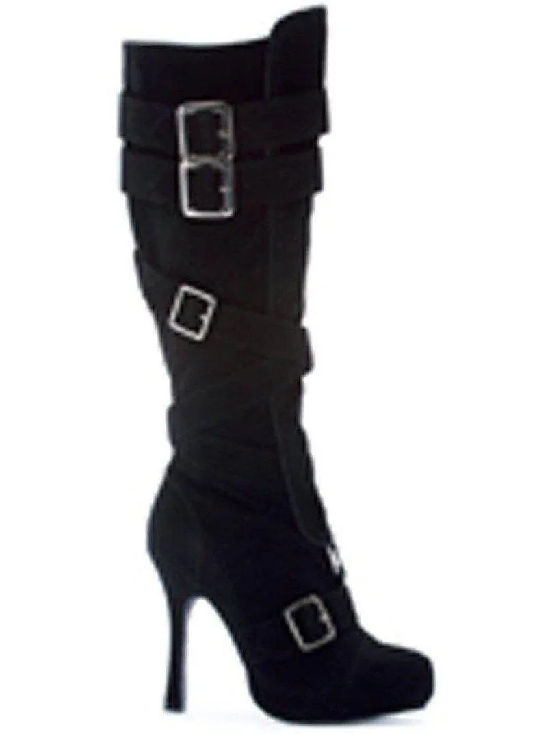 Ellie Shoes E-420-Vixen 4" Microfiber Knee High Women's Boot with Buckles.