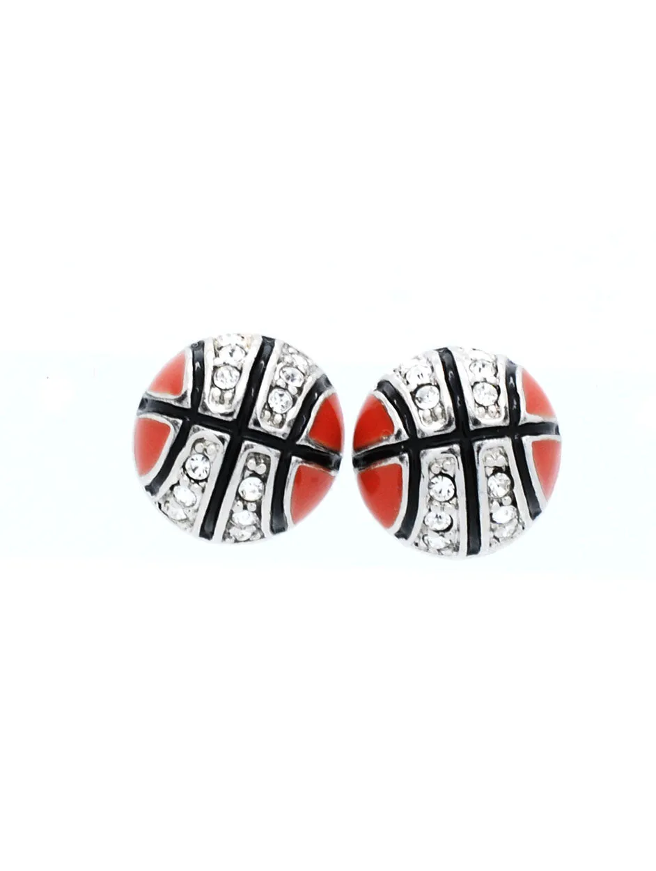 Enamel Basketball POST Earrings
