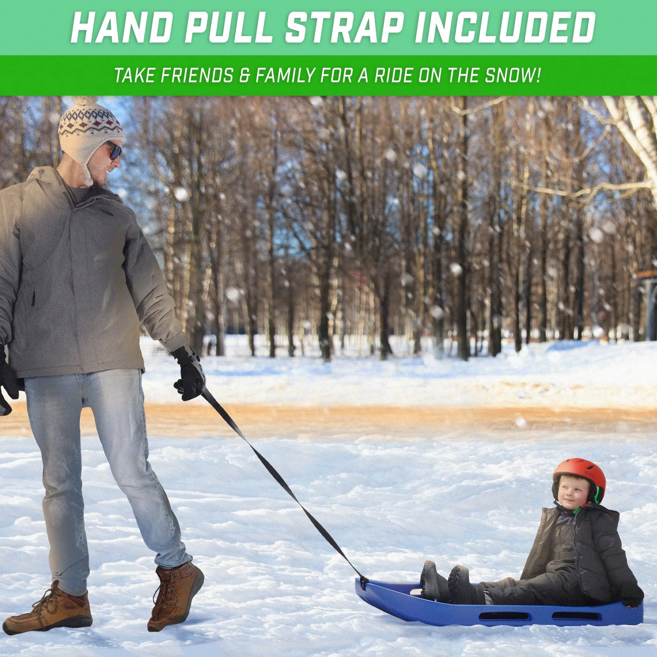 GoSports 2 Person Premium Snow Sled - Blue