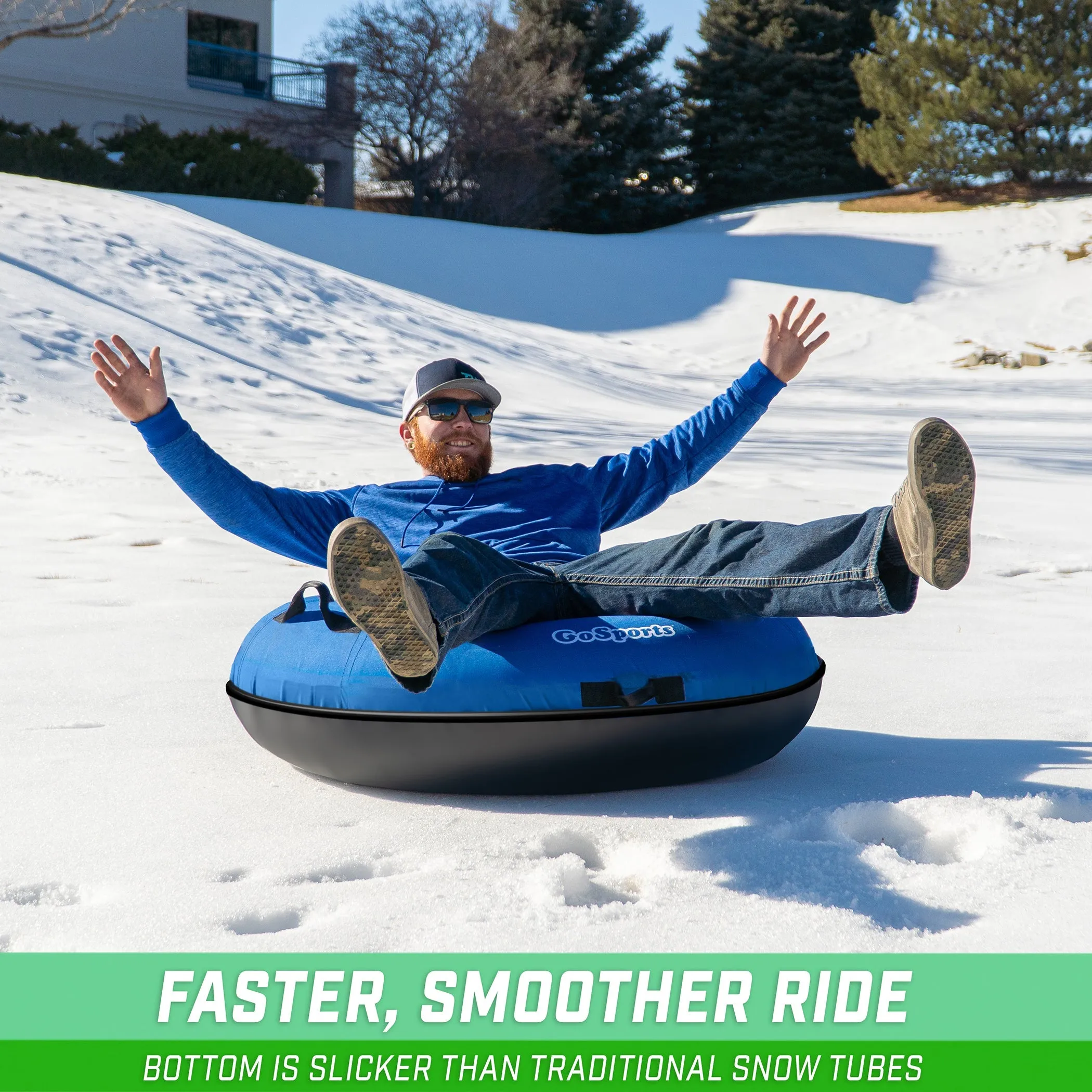 GoSports 40" Hard Bottom Snow Tube - Blue