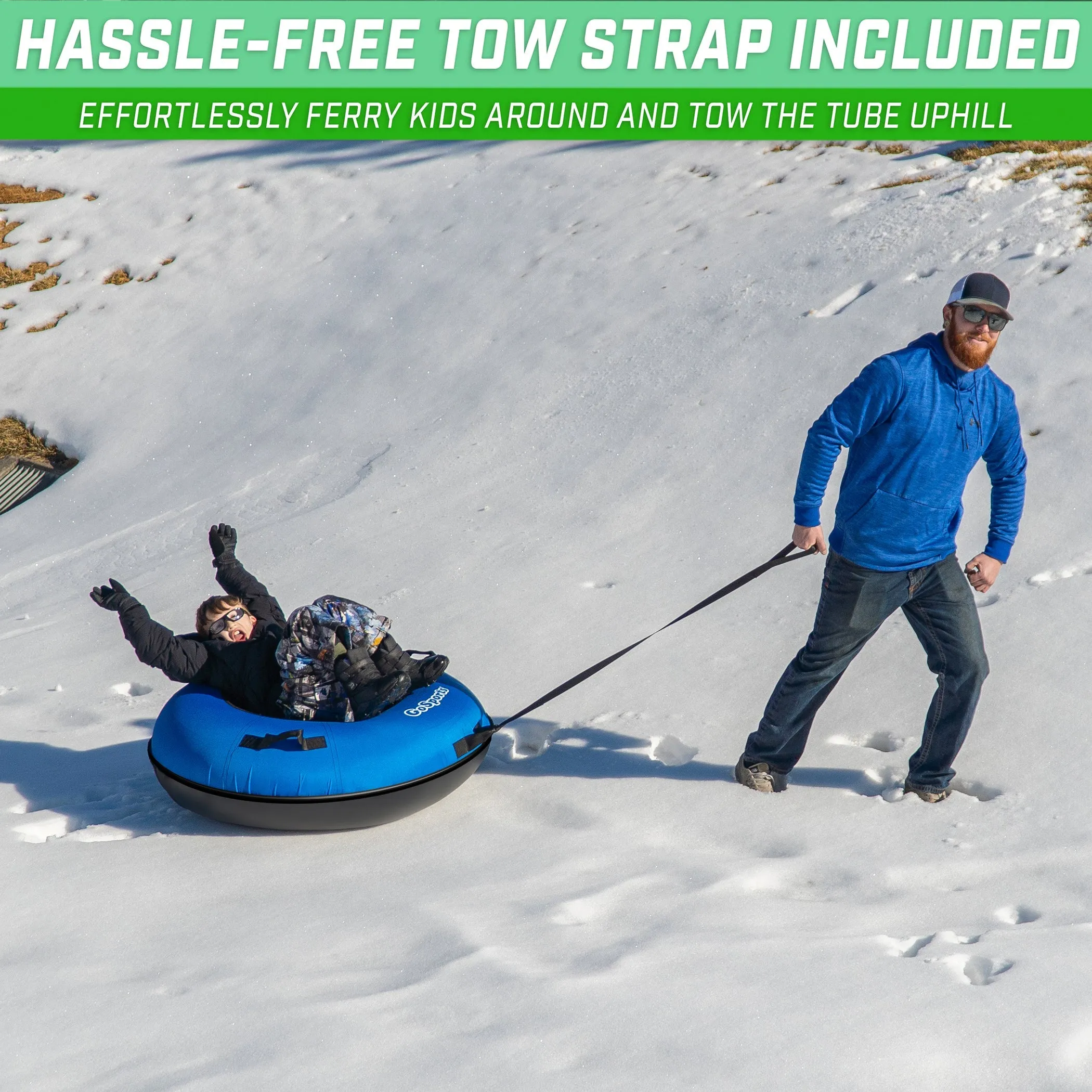 GoSports 40" Hard Bottom Snow Tube - Blue
