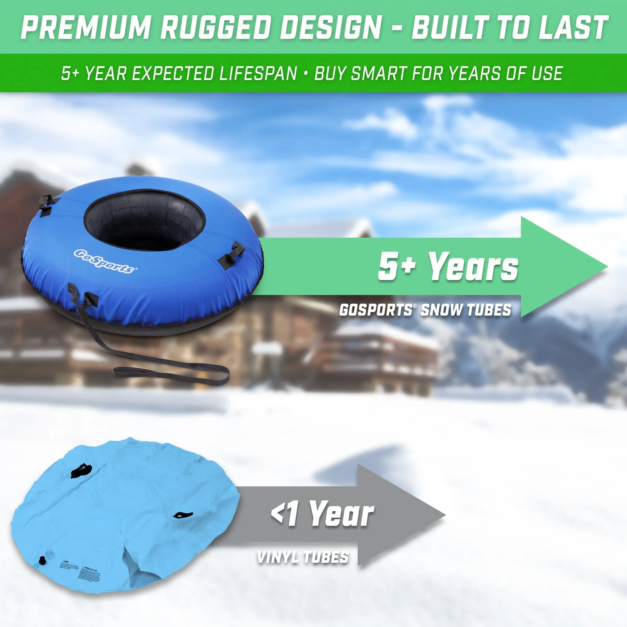 GoSports 40" Hard Bottom Snow Tube - Blue