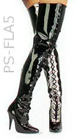 Lace-up thigh high boots 5-inch heels FLAMINGO