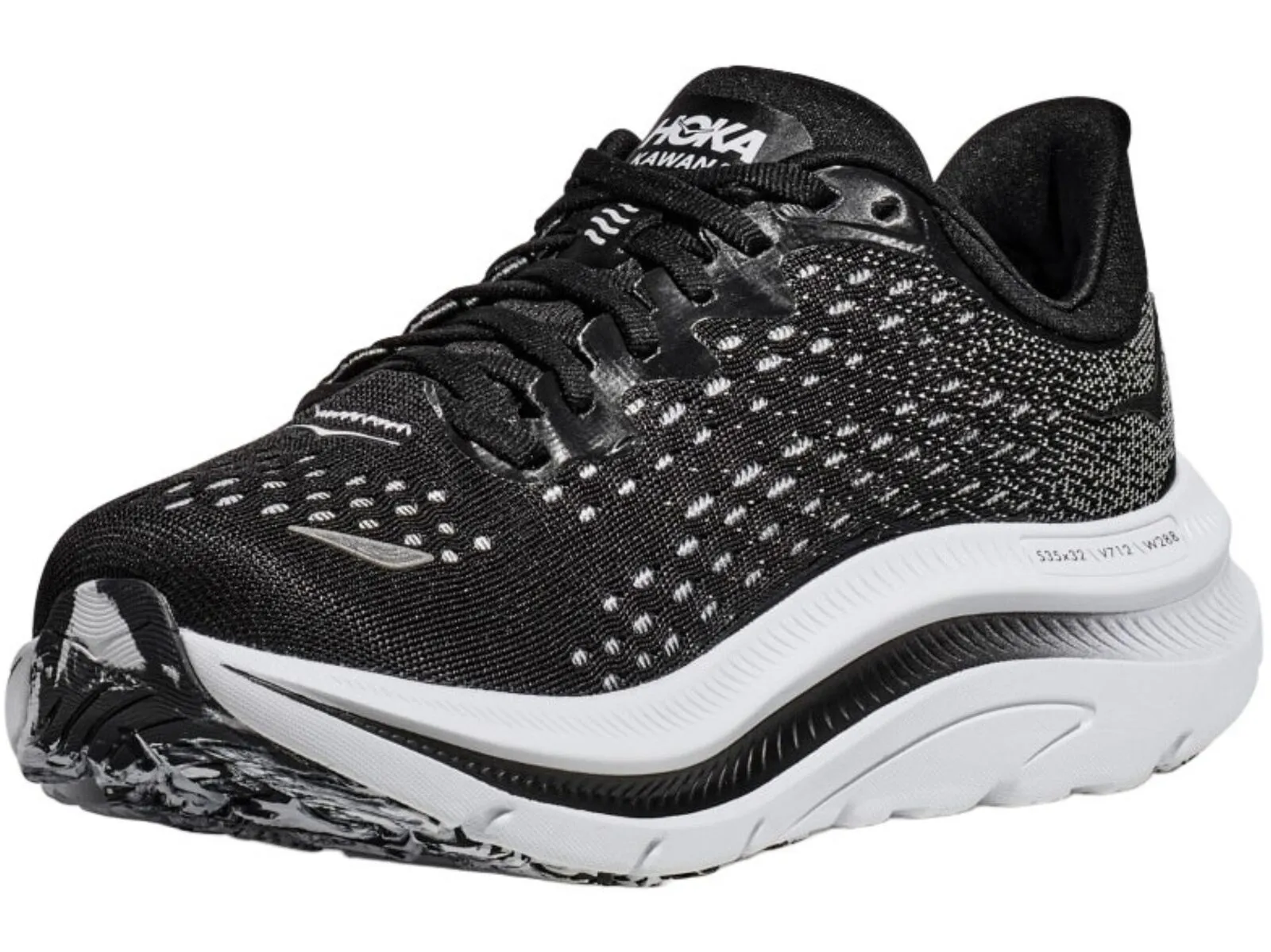 Mens HOKA Kawana Running Shoes Lightweight in Black White - Size 10