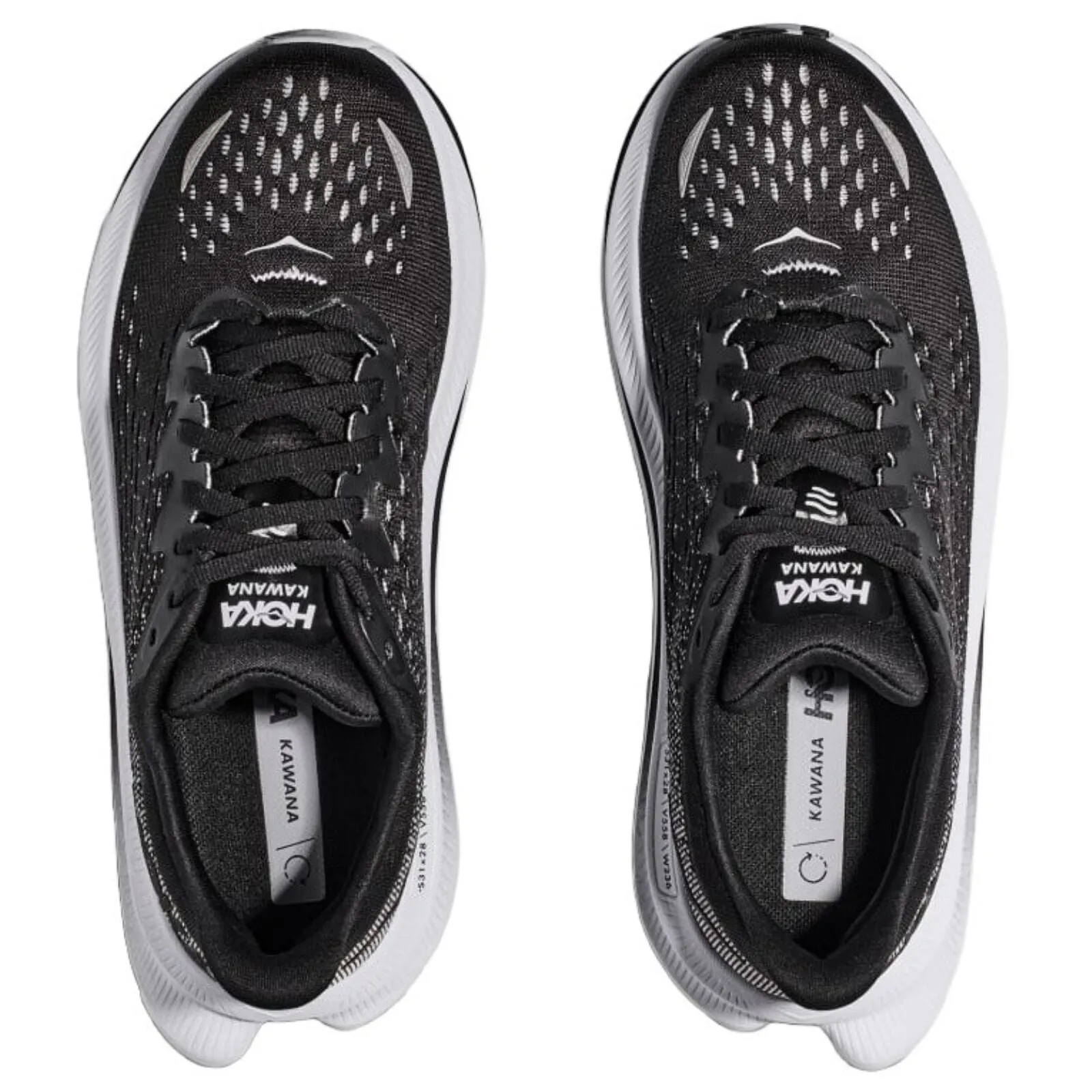 Mens HOKA Kawana Running Shoes Lightweight in Black White - Size 10